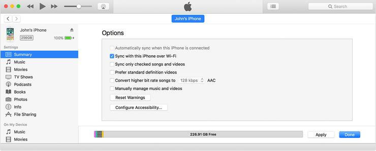 Sichern Sie das iPhone mit iTunes Sync auf dem Mac