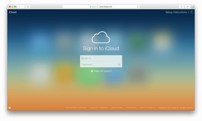 Melden Sie sich bei Icloud an