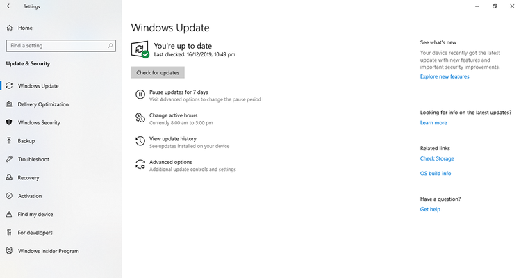 Manuelles Windows-Update zur Wiederherstellung gelöschter Treiber in Windows 10