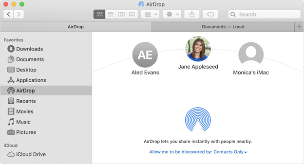 Airdrop iPhone Kontakte zu Ihrem Mac