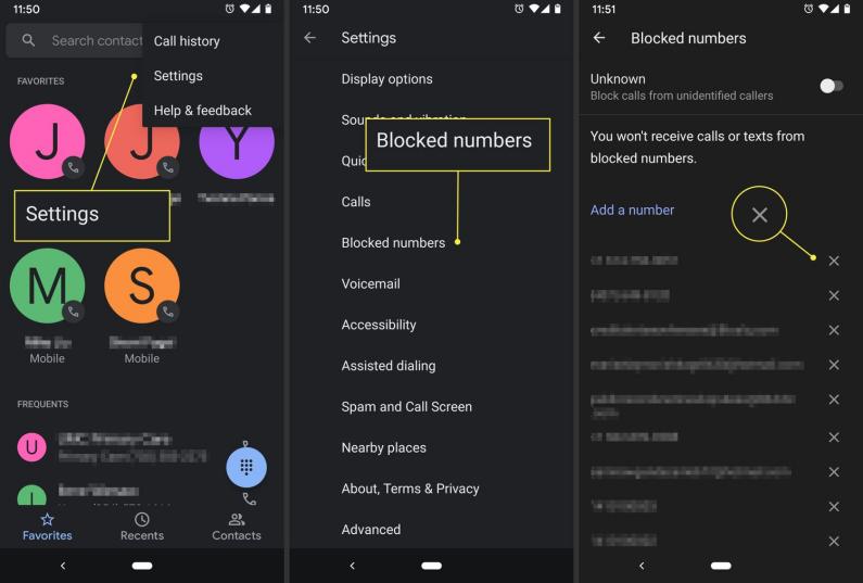 Blockierte Nachrichten auf Android abrufen