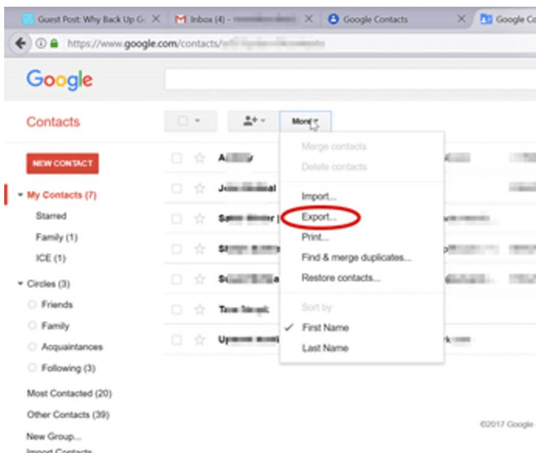 Google Mail-Kontakte zum Übertragen von Sony Xperia-Kontakten auf das iPhone