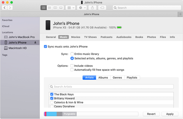 Übertragen Sie iPhone-Kontakte mit Finder auf den Mac