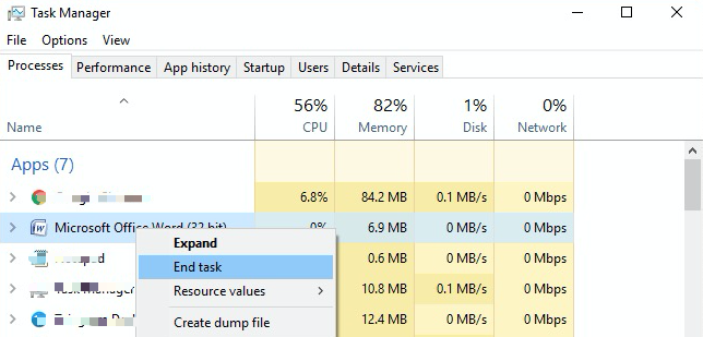 Wiederherstellen eines nicht gespeicherten Word-Dokuments mit dem Task-Manager