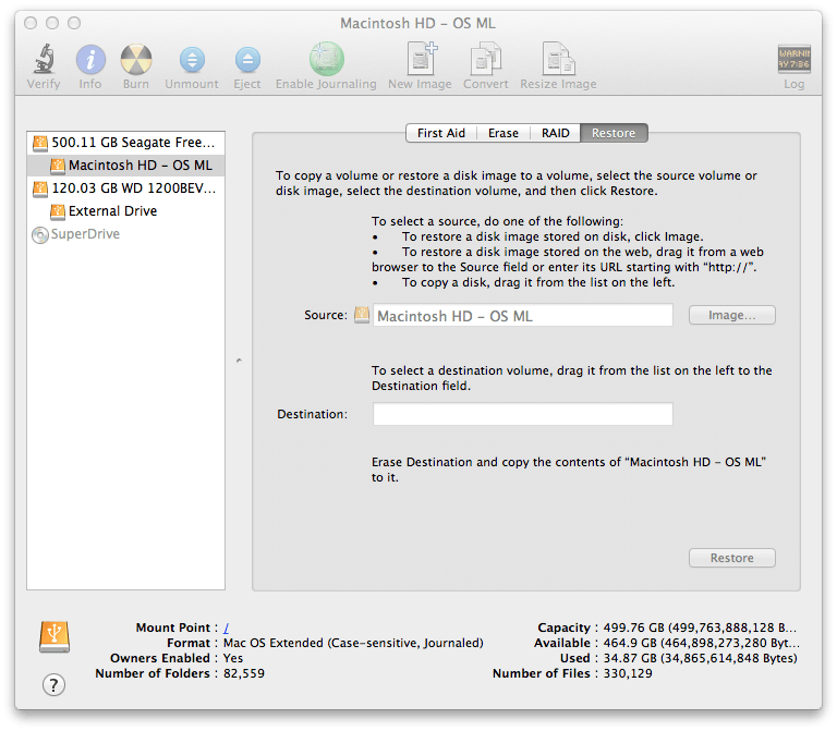 Klonen Sie das Mac-Festplatten-Dienstprogramm