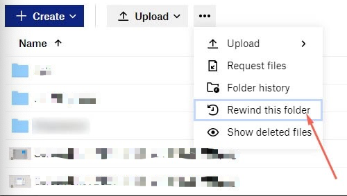 Dropbox-Rücklauf