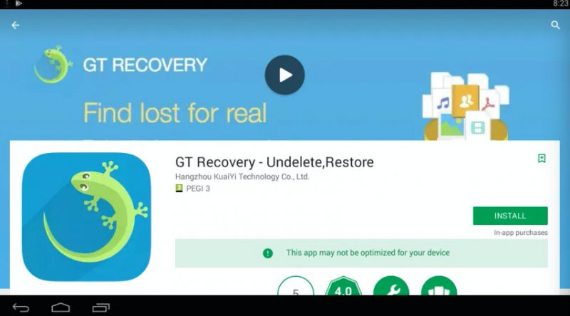 Installieren Sie GT Recovery für Windows mit BlueStacks