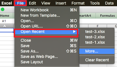 Rufen Sie nicht gespeicherte Excel-Dateien auf dem Mac aus der Liste „Zuletzt verwendet“ ab