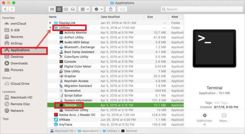Rufen Sie nicht gespeicherte Excel-Dateien über das Terminal auf dem Mac ab