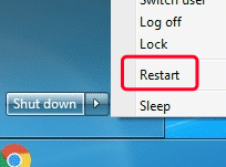 Starte deinen Computer neu