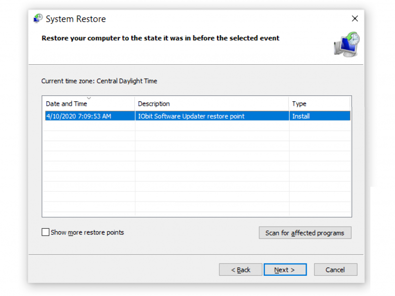 Systemwiederherstellung zum Wiederherstellen von Dateien nach der Neuinstallation von Windows 10