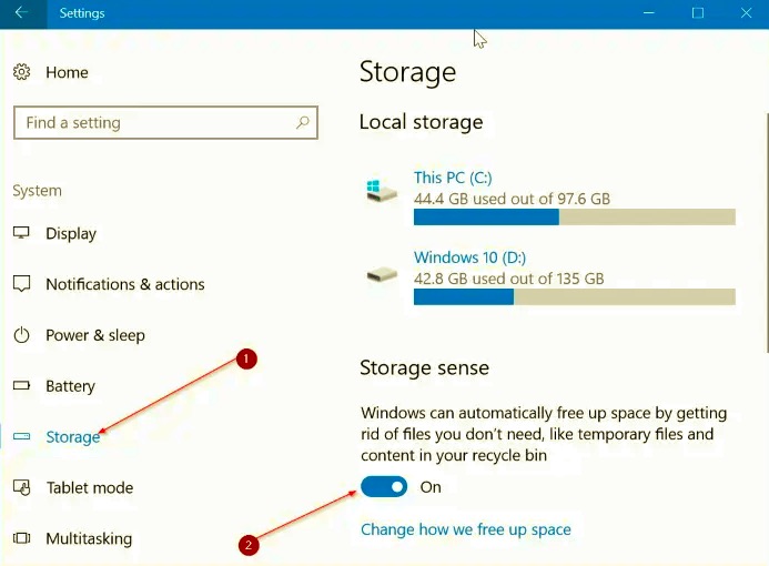 Deaktivieren Sie Storage Sense, um das automatische Löschen von Dateien im Papierkorb zu stoppen