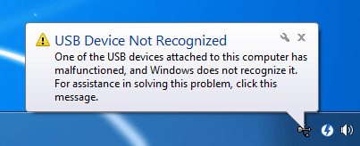 Ursachen für USB nicht erkannter Fehler