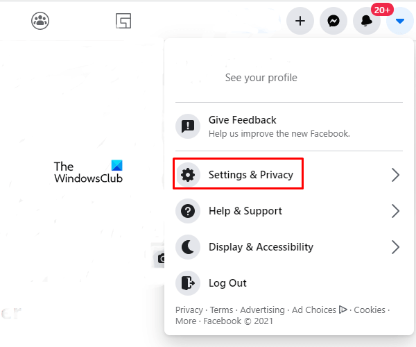 Klicken Sie auf Einstellungen und Datenschutz, um Facebook zu löschen, aber Messenger zu behalten