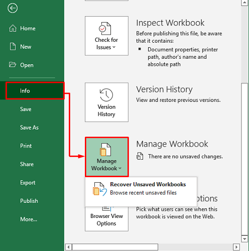 Stellen Sie die vorherige Version der Excel-Datei mit „Arbeitsmappe verwalten“ wieder her