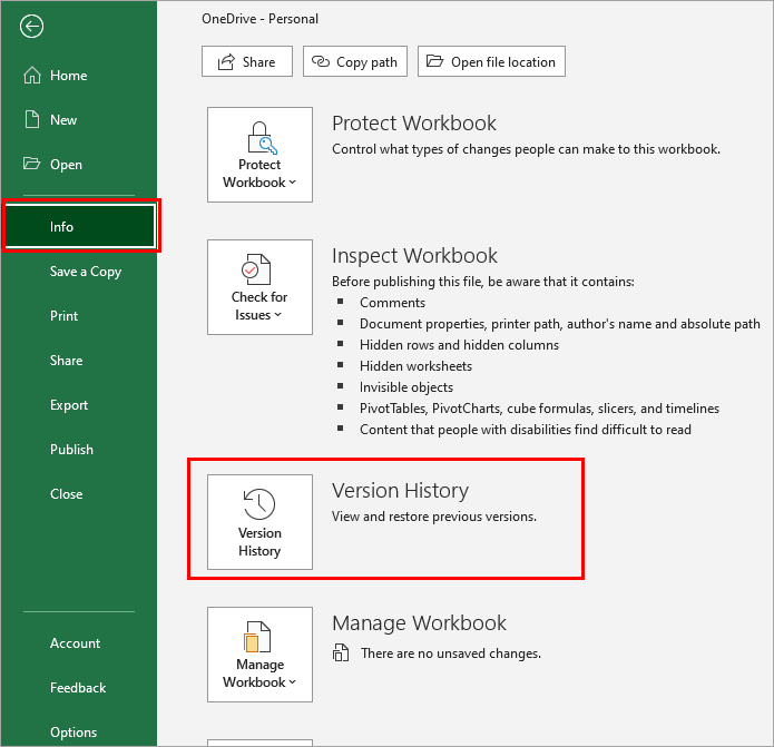 Stellen Sie die vorherige Version einer Excel-Datei mithilfe des Versionsverlaufs in Excel wieder her