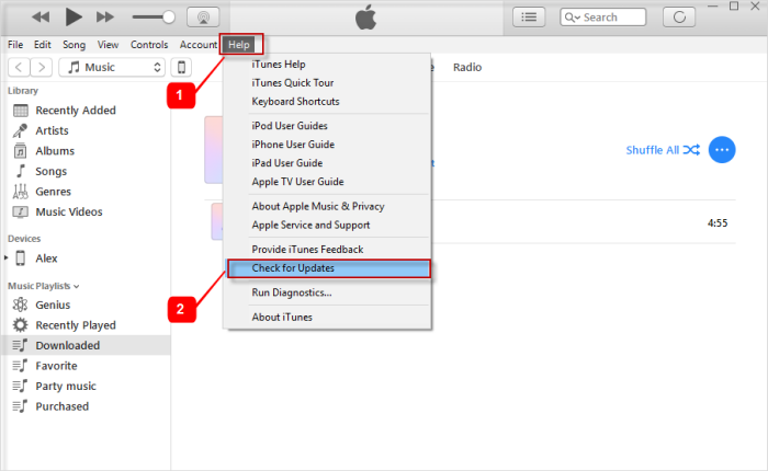 Aktualisieren Sie iTunes, um den leeren internen Speicher des iPhone zu reparieren