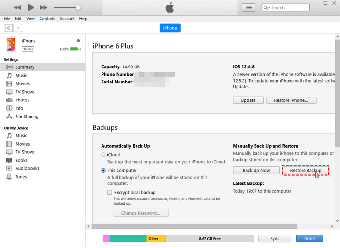 Machen Sie gelöschte Notizen auf dem iPhone rückgängig, indem Sie sie aus der iTunes-Sicherungsdatei wiederherstellen
