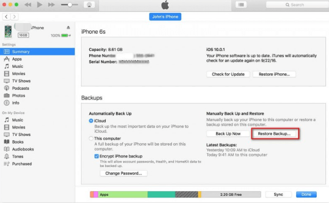 So können Sie mit iTunes iPhone mit kaputtem Bildschirm löschen
