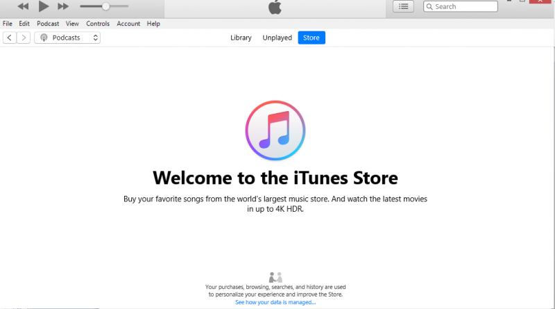 Gehen Sie zum iTunes Store, um Podcasts herunterzuladen
