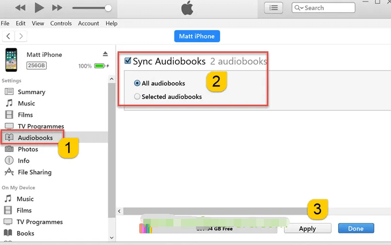 Wie kann ich Hörbücher mit iTunes auf das iPhone übertragen?