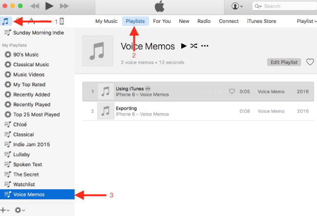 Finden Sie Sprachmemos in iTunes