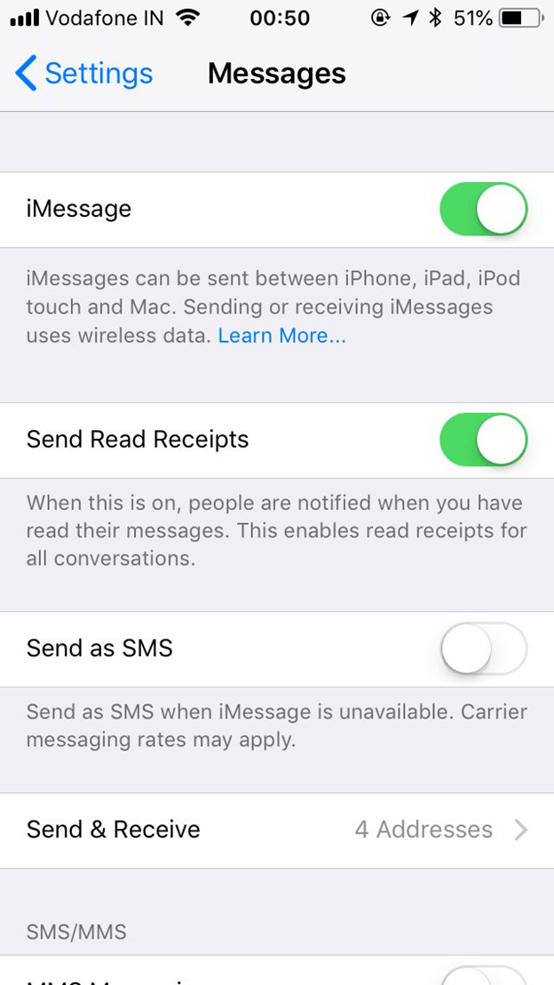 Überprüfen Sie, ob iMessage aktiviert ist