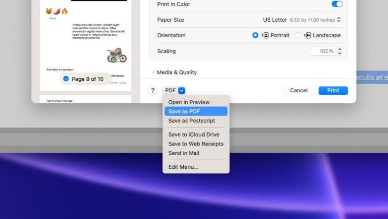 Exporting iMessages to A PDF File on A Mac Computer