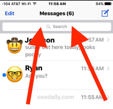 Durchsuchen Sie iMessages nach Datum auf iOS