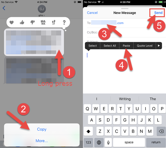 Drucken Sie iMessage-Gespräche per E-Mail