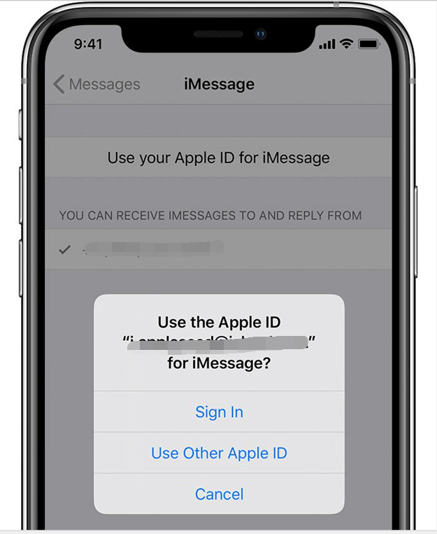 Abmelden und zurück in iMessage