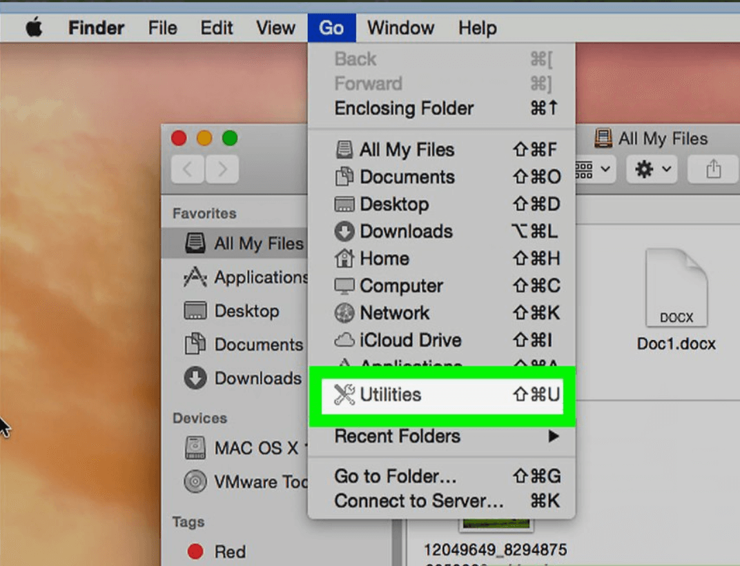Klicken Sie auf Dienstprogramme