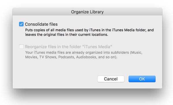 Konsolidieren Sie die iTunes-Mediathek