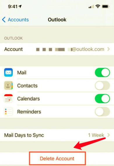 Löschen Sie das Outlook-Konto und richten Sie es erneut ein, um das Problem „Outlook funktioniert nicht auf dem iPhone“ zu lösen