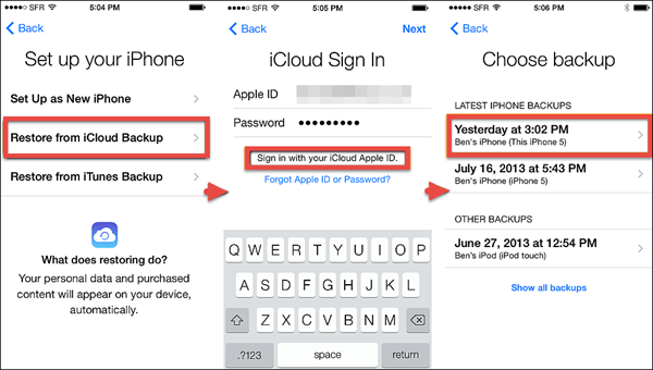 Wiederherstellen von WhatsApp-Gesprächen aus Icloud Backup