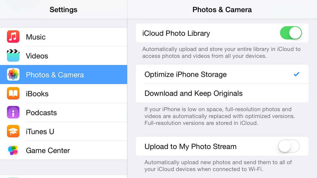 Aktivieren Sie die Icloud Photos Library