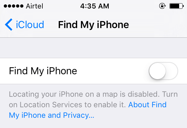 Deaktivieren Sie Find My iPhone