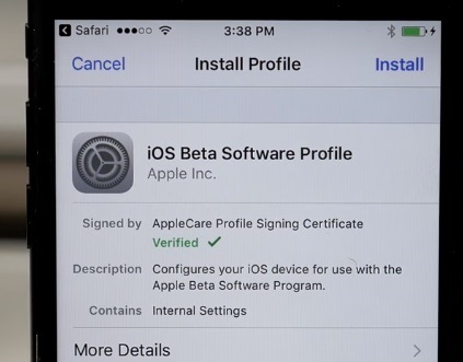 Installieren Sie Ios Beta Profile 02