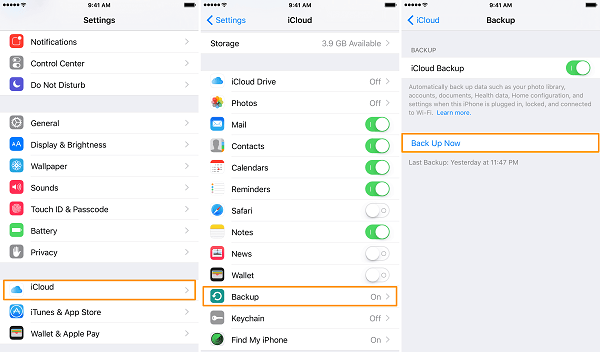 Sichern Sie Ihre Daten über iCloud