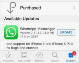 Aktualisieren Sie WhatsApp Messenger auf iOS