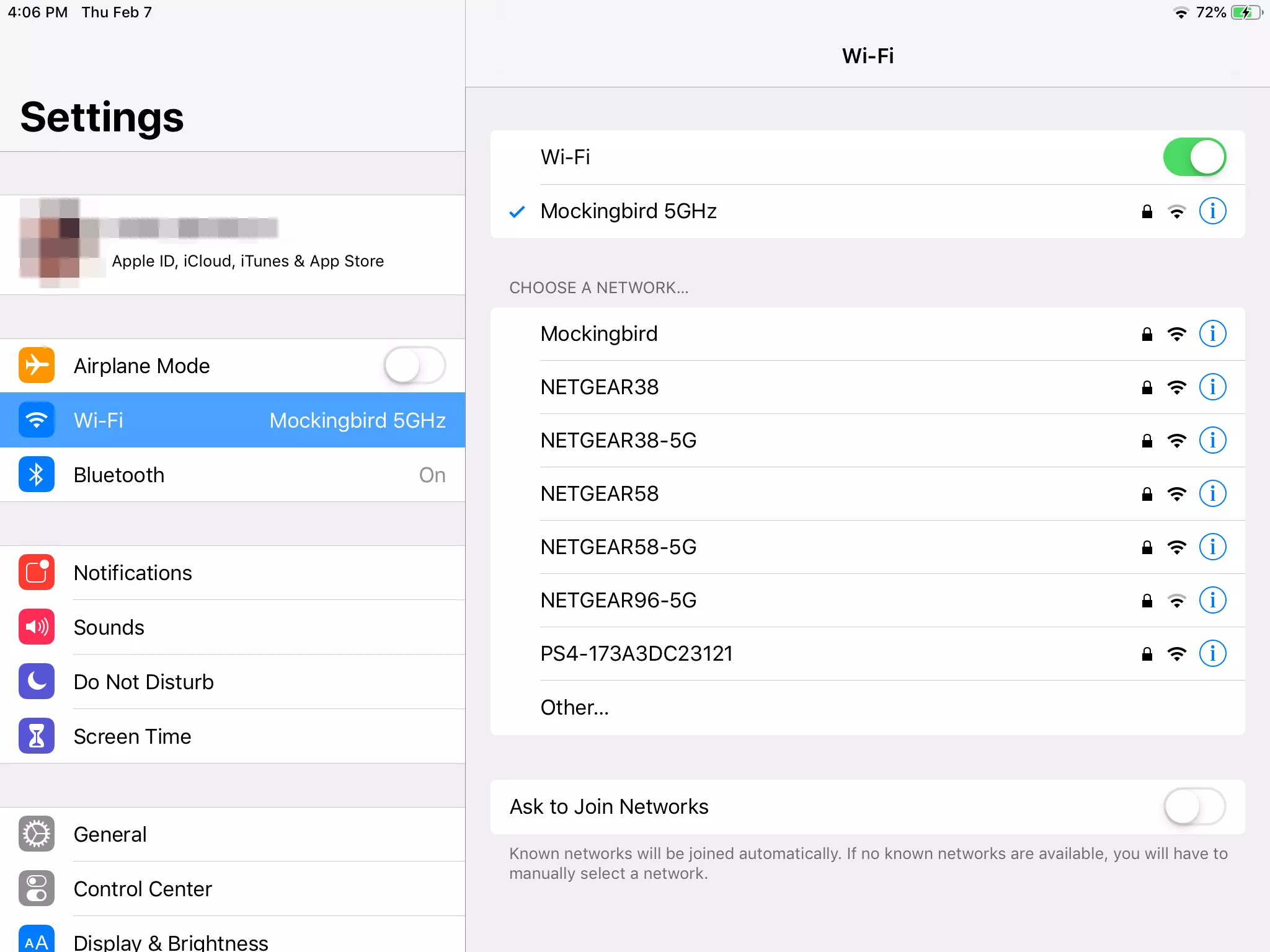 Verbinden Sie das iPad-Gerät mit Wi-Fi