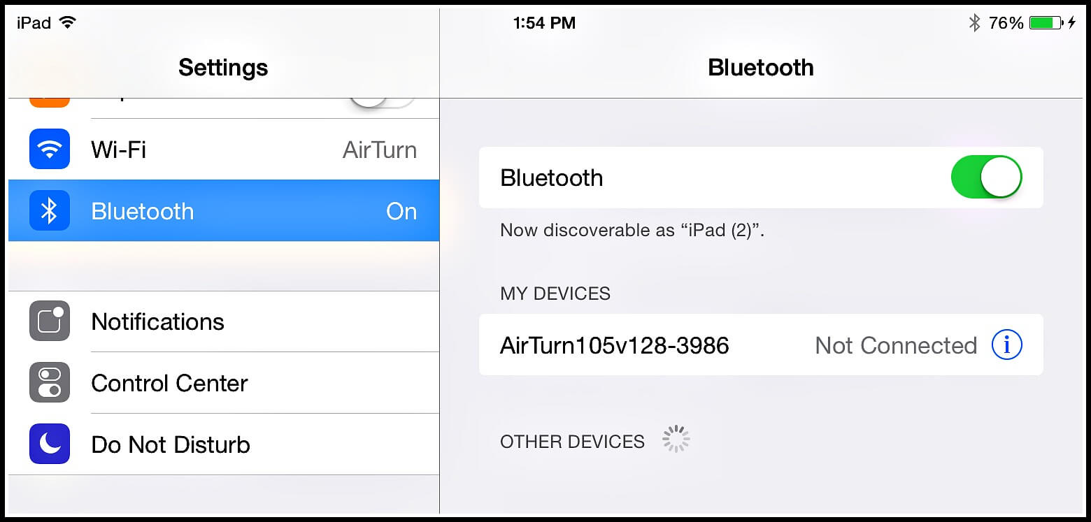 Deaktivieren Sie das Ipad Bluetooth