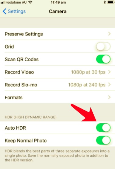 Vermeiden Sie doppelte Fotos auf dem iPhone, indem Sie Auto HDR deaktivieren