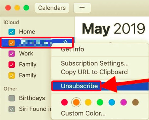 Löschen Sie abonnierte Kalenderereignisse auf dem Mac