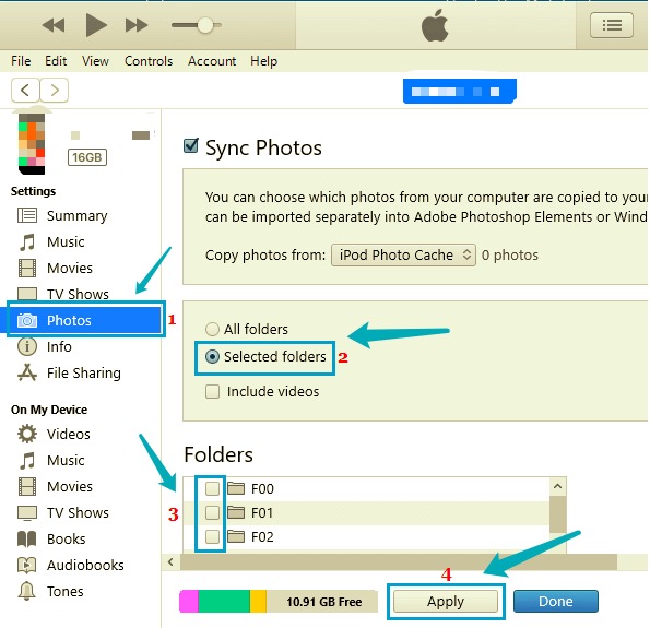 Löschen Sie synchronisierte Fotos vom iPad, indem Sie einen neuen Ordner synchronisieren