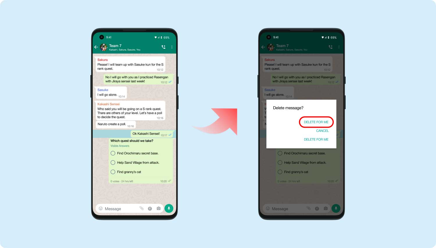 Löschen Sie WhatsApp-Nachrichten für Android und iPhone