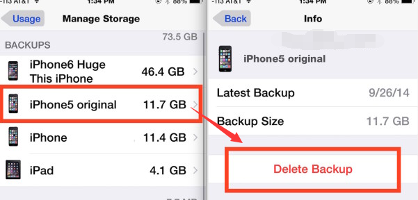 Verwenden von iCloud zum Löschen von Backups