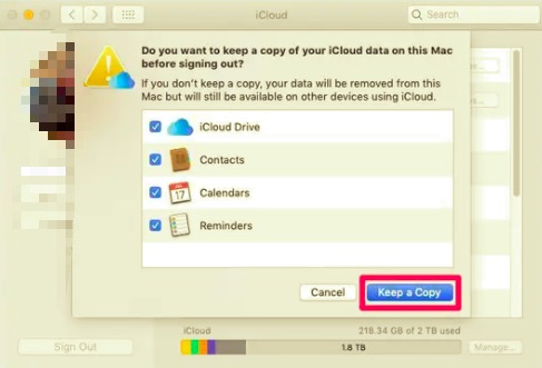 Bewahren Sie eine Kopie auf, bevor Sie iCloud auf dem Mac deaktivieren