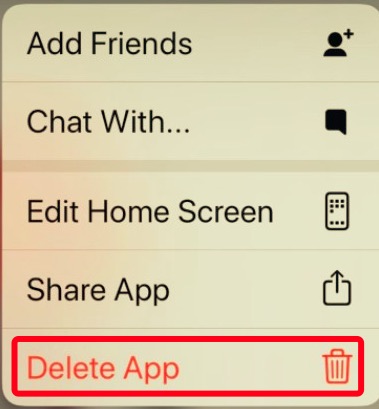 Deinstallieren Sie die Snapchat-Anwendung auf dem iPhone