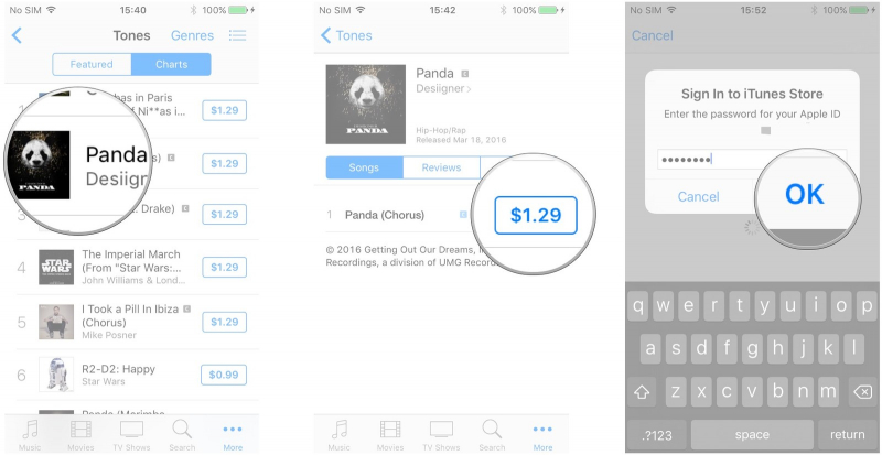 Kaufen Sie Ihre gewünschten Klingeltöne für Ihr iPhone im iTunes Store